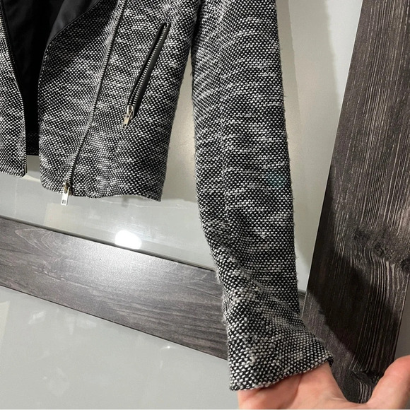 Papaya Moto Jacket Tweed & Faux Leather Women's Small Cropped Women's Small - Picture 7 of 9